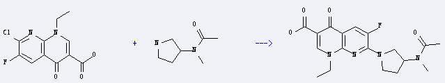 3-(N-Acetyl-N-methylamino)pyrrolidine is used to produce 7-[3-(N-methylacetamido)-1-pyrrolidinyl]-1-ethyl-6-fluoro-1,4-dihydro-4-oxo-1,8-naphthyridine-3-carboxylic acid